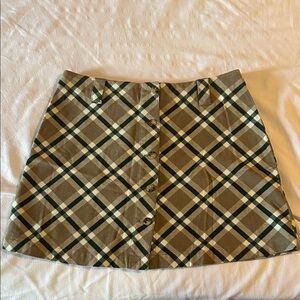 Guess Plaid Mini Skirt in Brown and Green